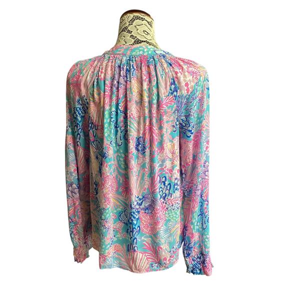 Lilly Pulitzer Nolena Top multicolor print sz M - Picture 3 of 8